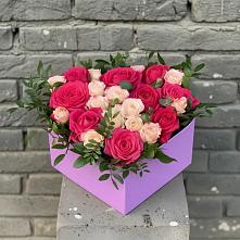 Цветочная композиция из Розы в коробке в Нежинка