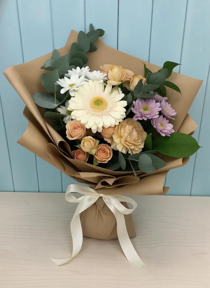 Букет цветов из: Герберы и Хризантемы в Нежинка
