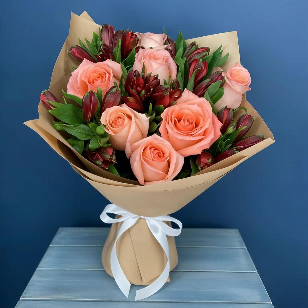 Букет цветов из: Розы и Альстромерии в Нежинка