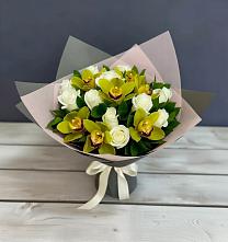 Букет цветов из:  Орхидеи и Розы в Нежинка