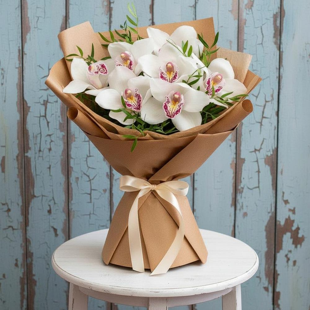 Букет цветов из: Орхидеи и Розы в Нежинка