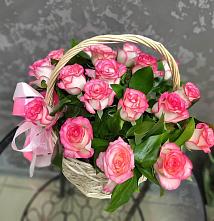 Цветочная композиция из Розы в корзине #REPLACE_PRED# Нежинка