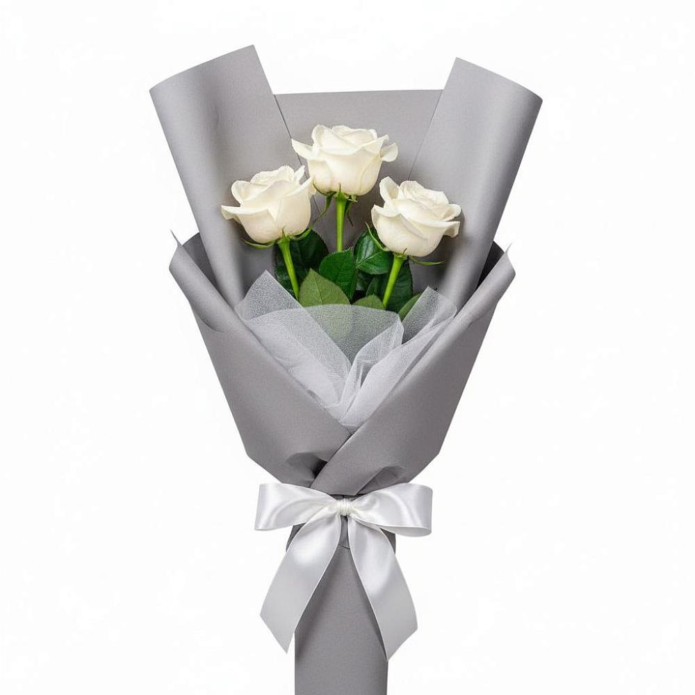 Букет 3 белые розы в Нежинка