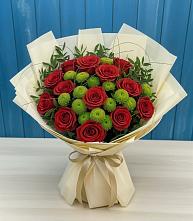 Букет цветов из:  Розы и Хризантемы #REPLACE_PRED# Нежинка