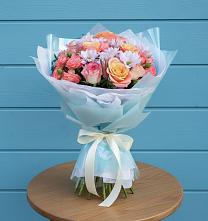 Букет цветов из:  Хризантемы и Розы в Нежинка