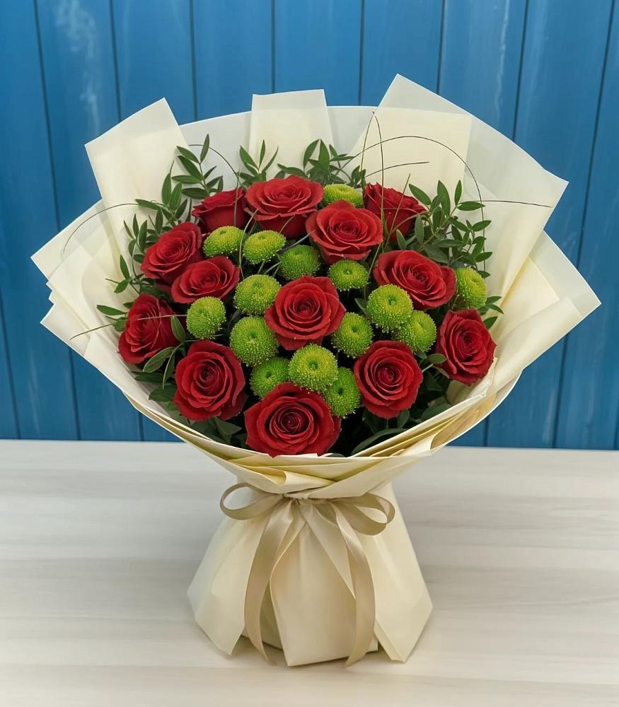 Букет цветов из: Розы и Хризантемы в Нежинка