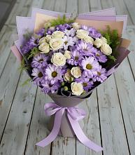 Букет цветов из:  Хризантемы и Розы в Нежинка