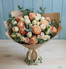 Букет цветов из:  Альстромерии и Розы #REPLACE_PRED# Нежинка